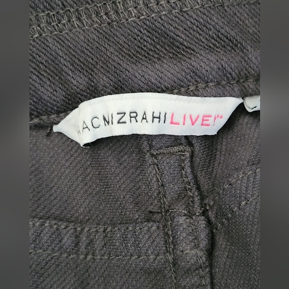 Isaac Mizrahi Live! Ladies Gray Washed Stretch Pant Straight Leg Slight Flared H - Picture 3 of 5